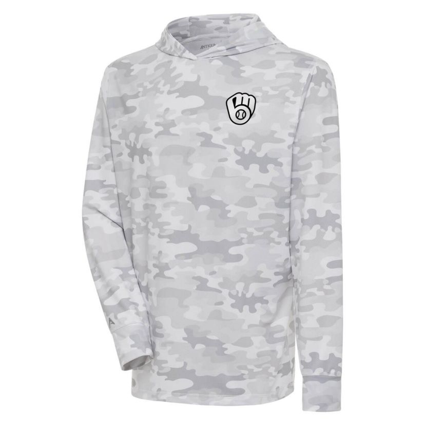 MLB Milwaukee Brewers Brushed Metallic Logo Sector Pullover Hoodie