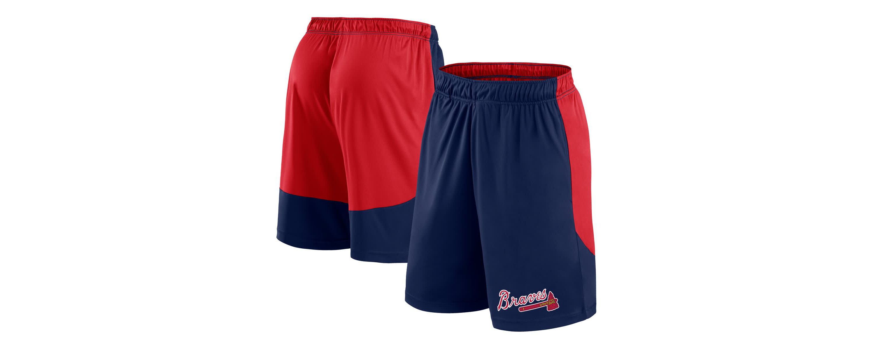 MLB Fanatics Navy/Red Atlanta Braves Launch Polyester Shorts