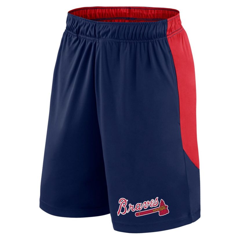 MLB Fanatics Navy/Red Atlanta Braves Launch Polyester Shorts