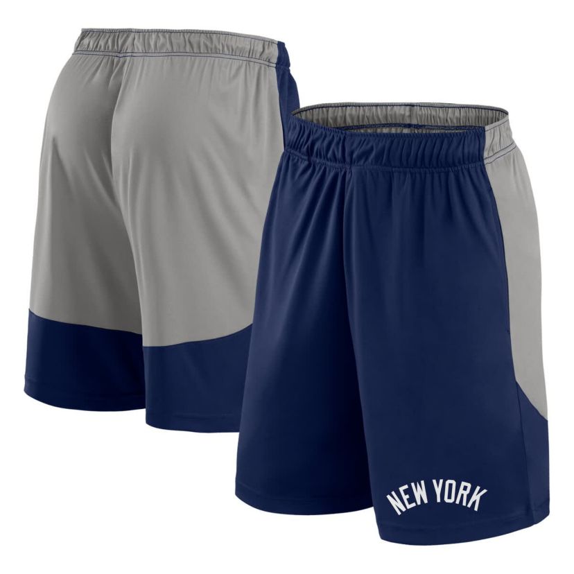 MLB Fanatics Navy/Gray New York Yankees Launch Polyester Shorts
