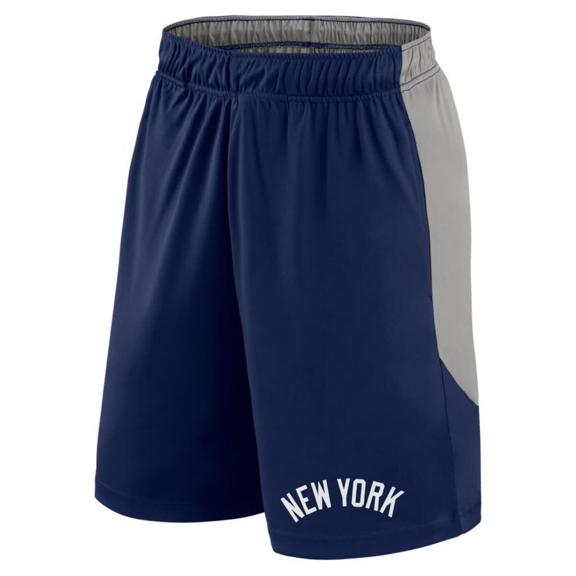 MLB Fanatics Navy/Gray New York Yankees Launch Polyester Shorts