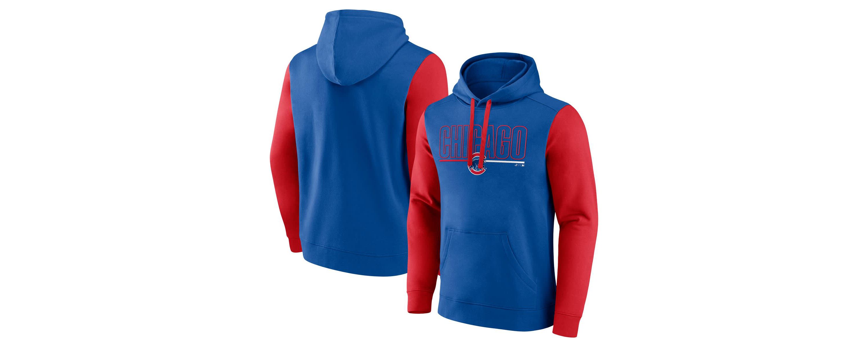 MLB Fanatics Chicago Cubs Outline Fleece Pullover Hoodie