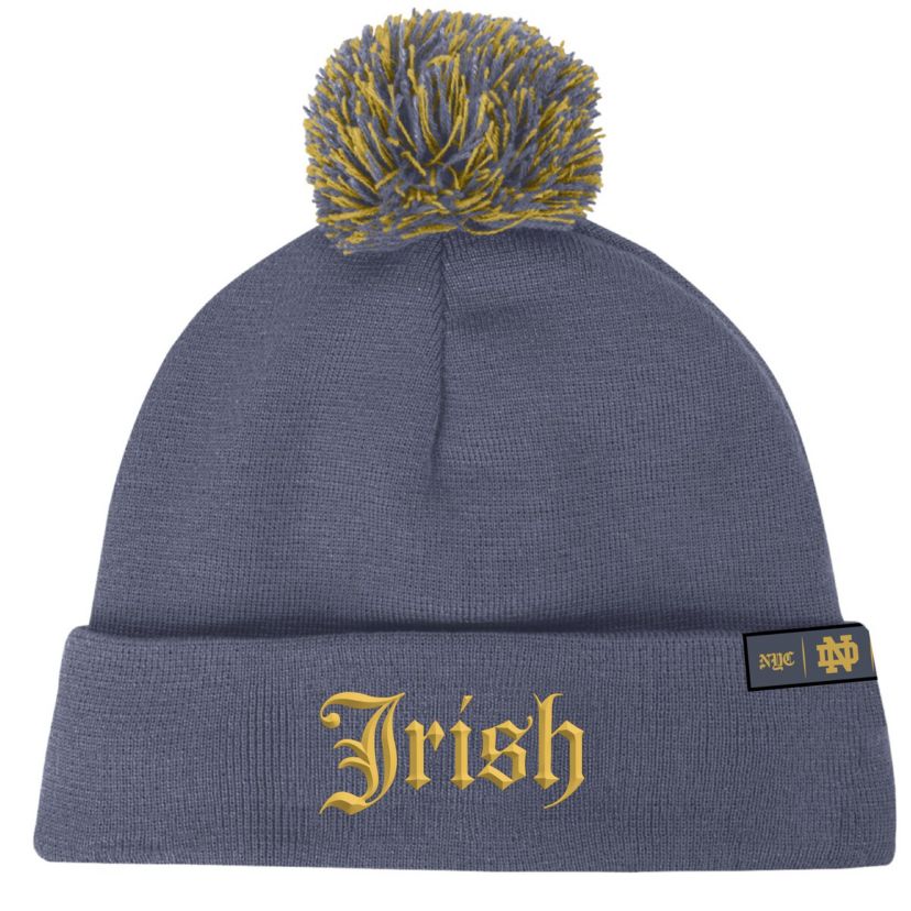 NCAA Under Armour Notre Dame Fighting Irish 2024 Shamrock Series Cuffed Knit Hat with Pom