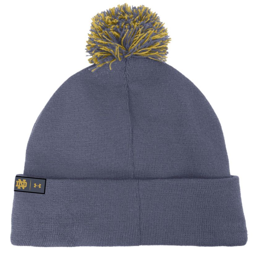 NCAA Under Armour Notre Dame Fighting Irish 2024 Shamrock Series Cuffed Knit Hat with Pom