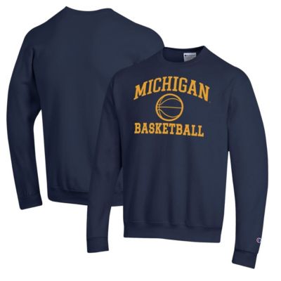 Champion Men's NCAA Michigan Wolverines Basketball Icon Pullover Crewneck Sweatshirt