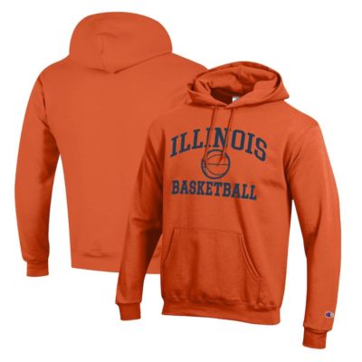 Champion Men's NCAA Illinois Fighting Illini Basketball Icon Pullover Hoodie, Orange, 2XL