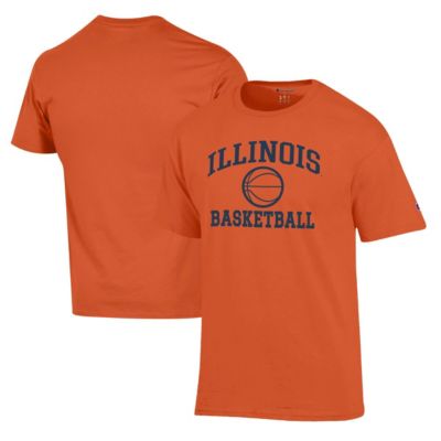 Champion Men's NCAA Illinois Fighting Illini Basketball Icon T-Shirt, Orange, 3XL
