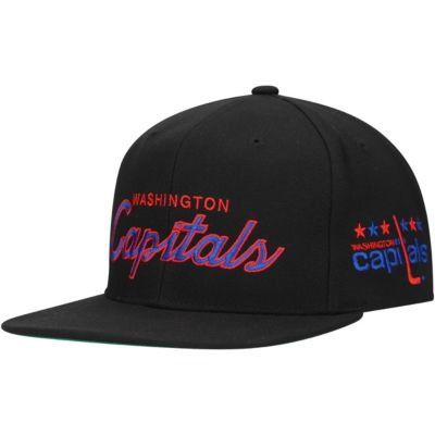 Mitchell & Ness Men's NHL Washington Capitals Core Team Script 2.0 Snapback Hat, Black