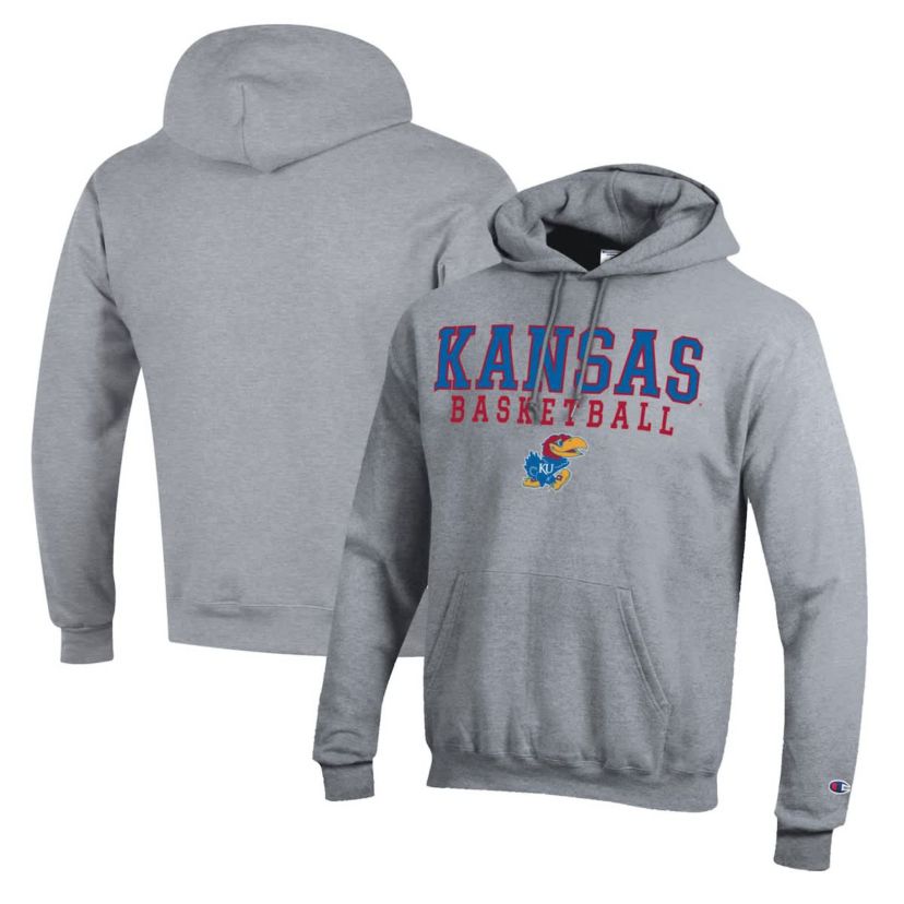 NCAA Kansas Jayhawks Basketball Stack Pullover Hoodie