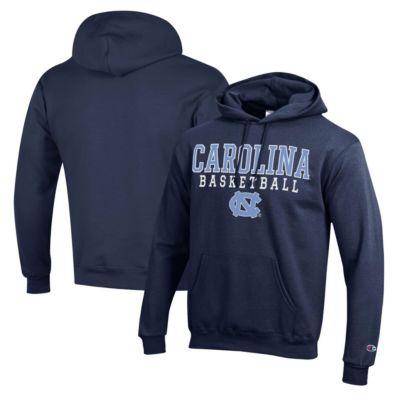 Champion Men's NCAA North Carolina Tar Heels Basketball Stack Pullover Hoodie, Navy Blue, Small