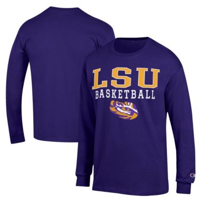 Champion Men's NCAA LSU Tigers Basketball Stack Long Sleeve T-Shirt