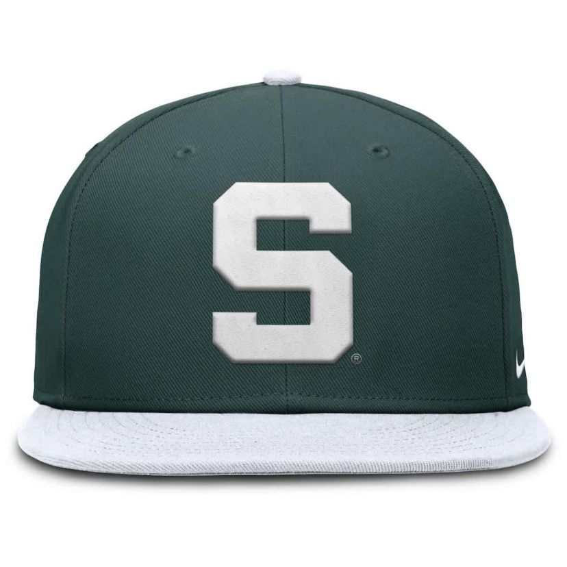 NCAA Nike Green/White Michigan State Spartans Two-Tone Primetime Performance Fitted Hat