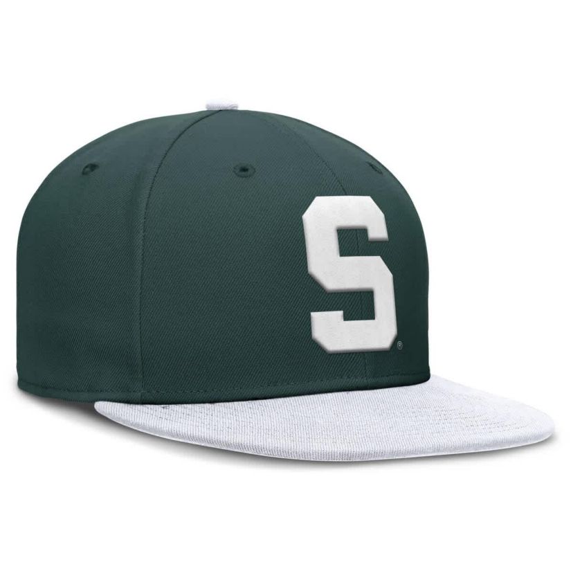 NCAA Nike Green/White Michigan State Spartans Two-Tone Primetime Performance Fitted Hat