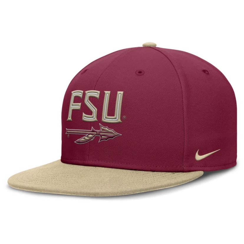 NCAA Nike Garnet/Gold Florida State Seminoles Two-Tone Primetime Performance Fitted Hat