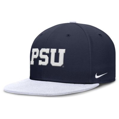 Men's NCAA Nike Navy/White Penn State Nittany Lions Two-Tone Primetime Performance Fitted Hat, Navy Blue, 7