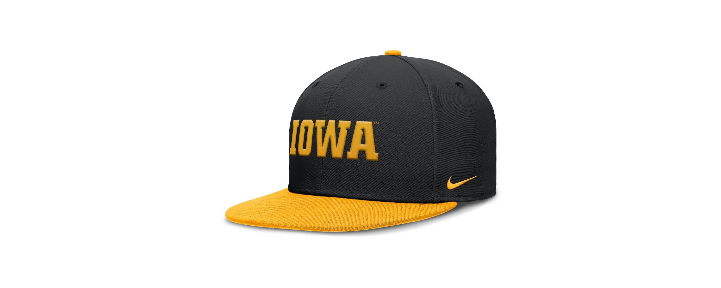 NCAA Nike Black/Gold Iowa Hawkeyes Two-Tone Primetime Performance Fitted Hat