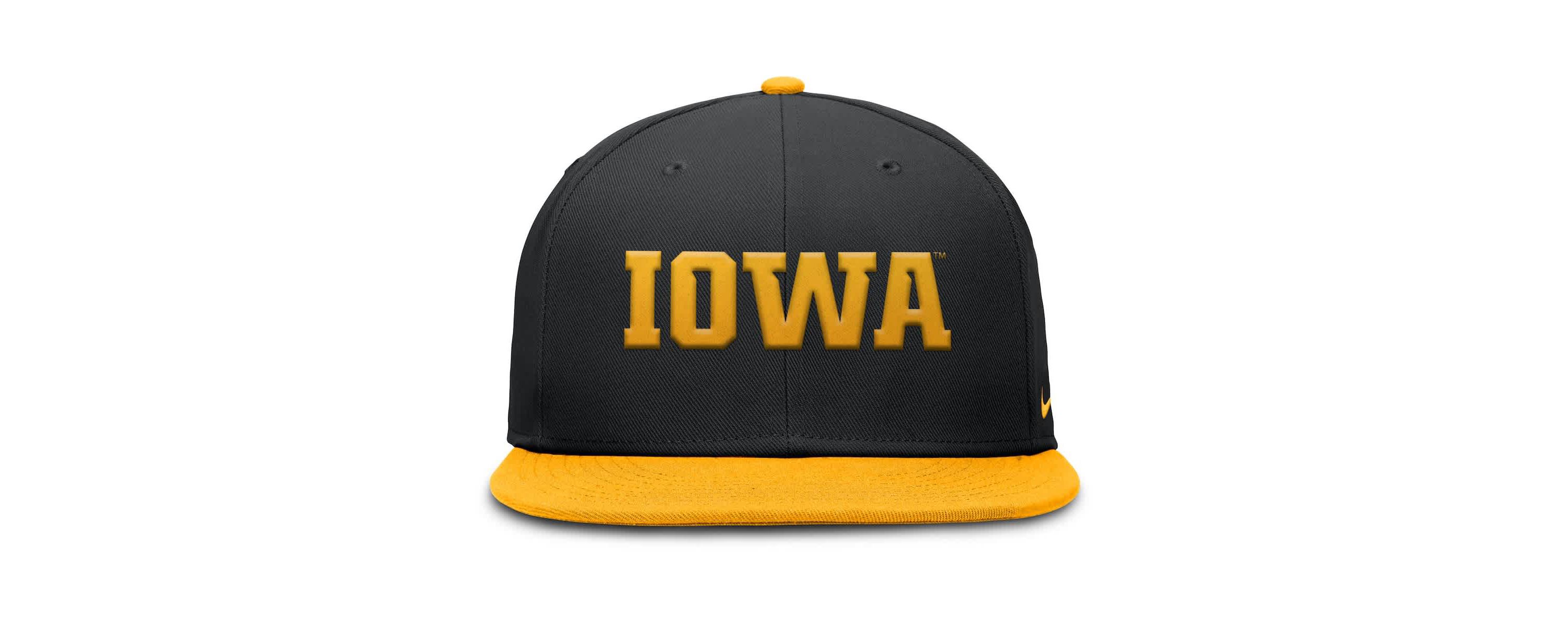 NCAA Nike Black/Gold Iowa Hawkeyes Two-Tone Primetime Performance Fitted Hat