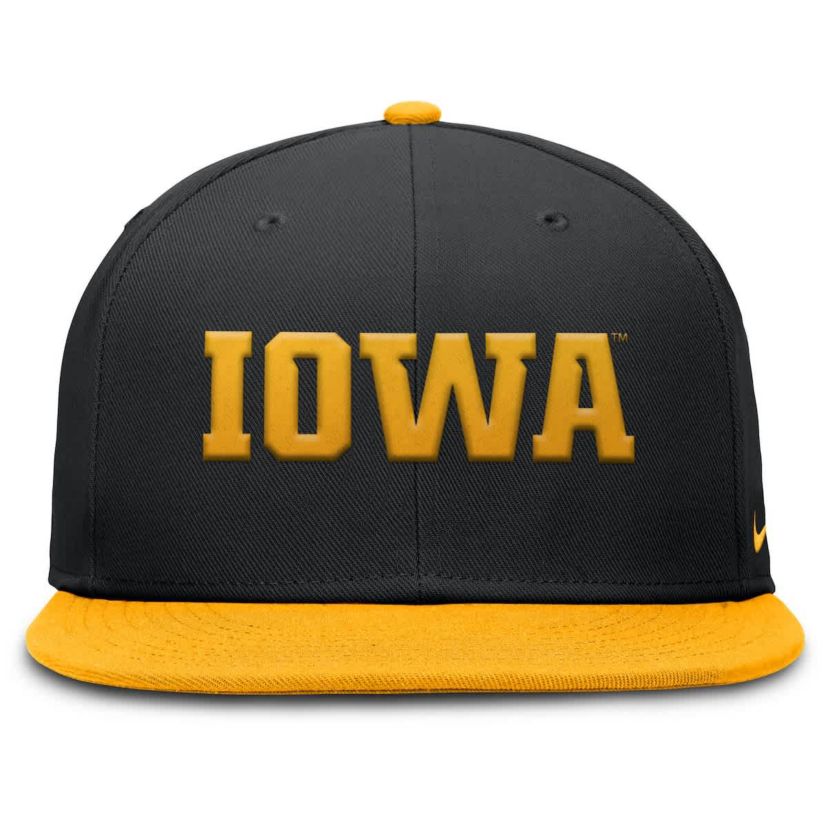 NCAA Nike Black/Gold Iowa Hawkeyes Two-Tone Primetime Performance Fitted Hat