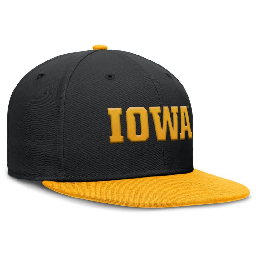 NCAA Nike Black/Gold Iowa Hawkeyes Two-Tone Primetime Performance Fitted Hat