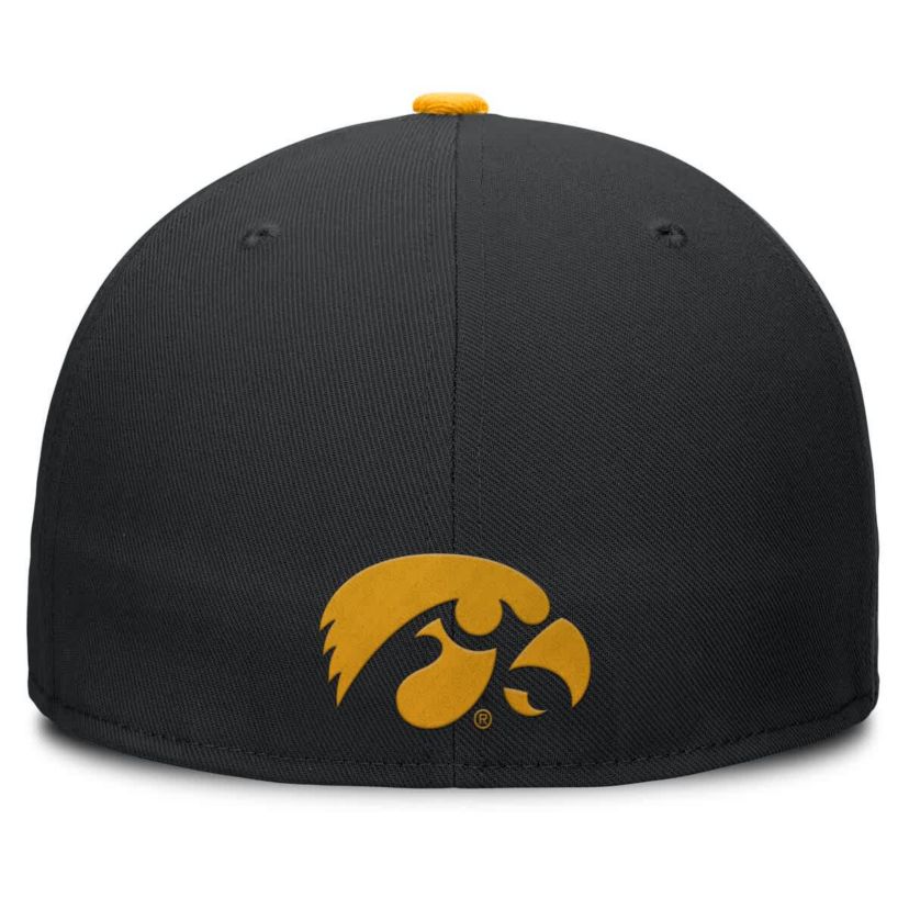 NCAA Nike Black/Gold Iowa Hawkeyes Two-Tone Primetime Performance Fitted Hat