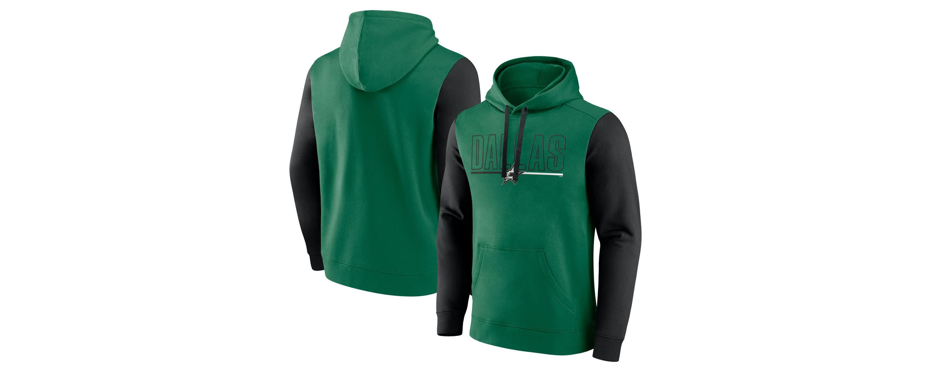 NHL Logo Athletic Kelly Dallas Stars Deliver Fleece Pullover Hoodie