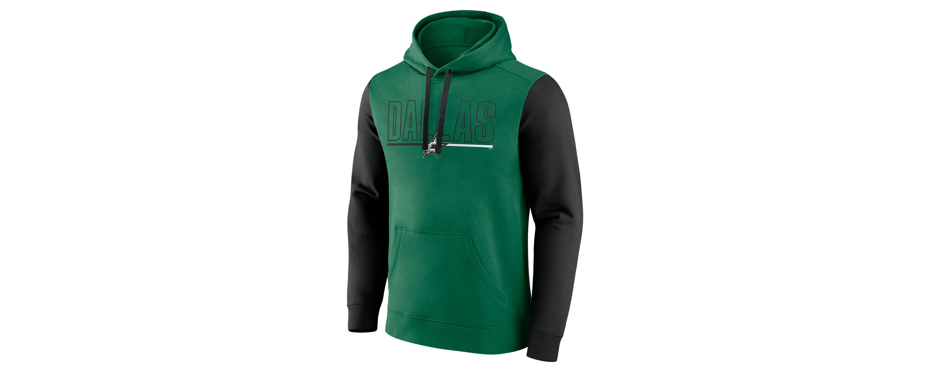 NHL Logo Athletic Kelly Dallas Stars Deliver Fleece Pullover Hoodie