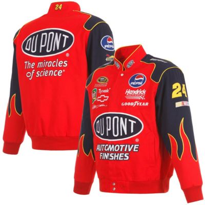 JH Design Men's NASCAR Jeff Gordon DuPont Twill Driver Uniform Full-Snap Jacket