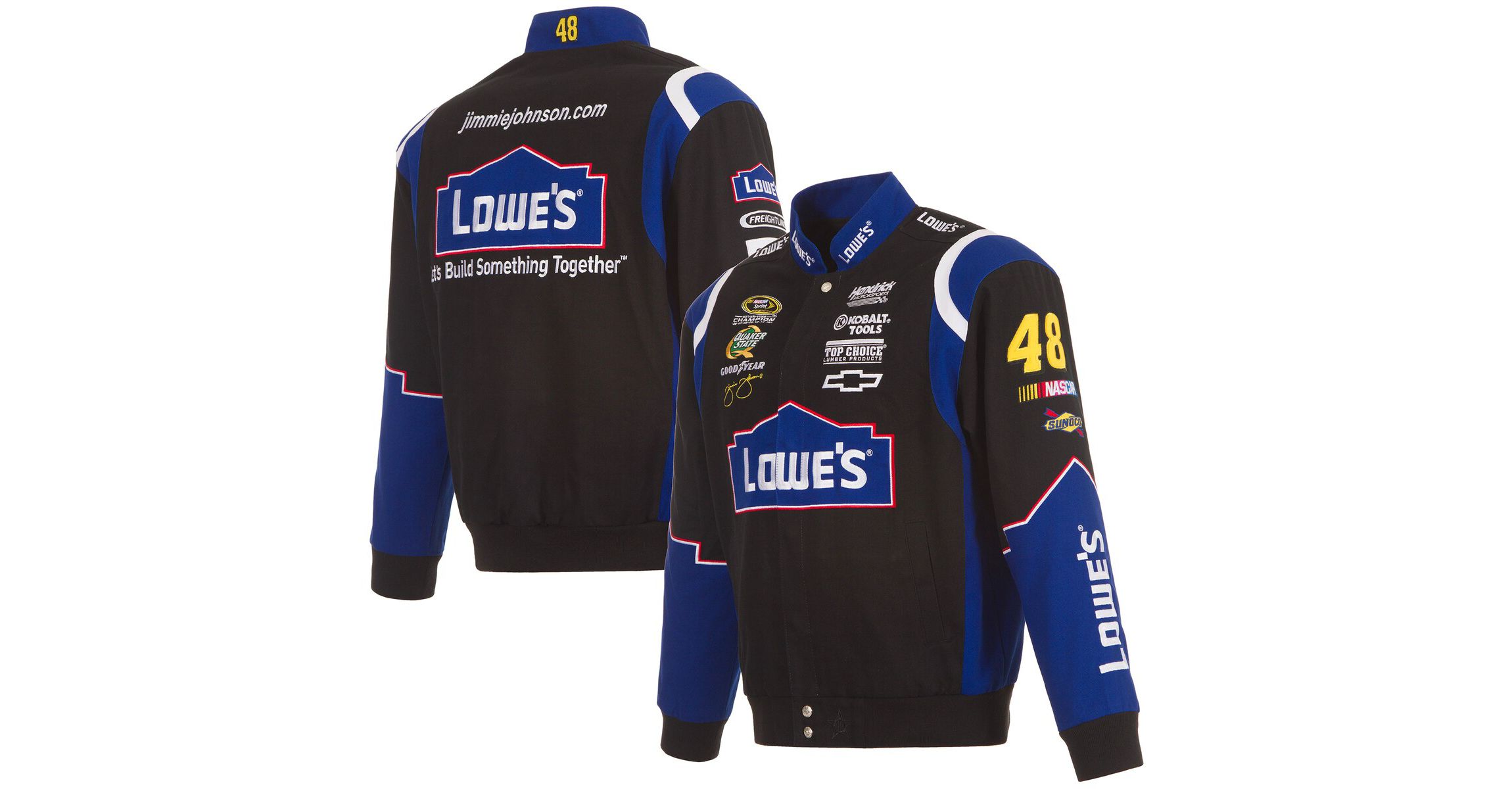 NASCAR Jimmie Johnson Lowes Twill Driver Uniform Full-Snap Jacket