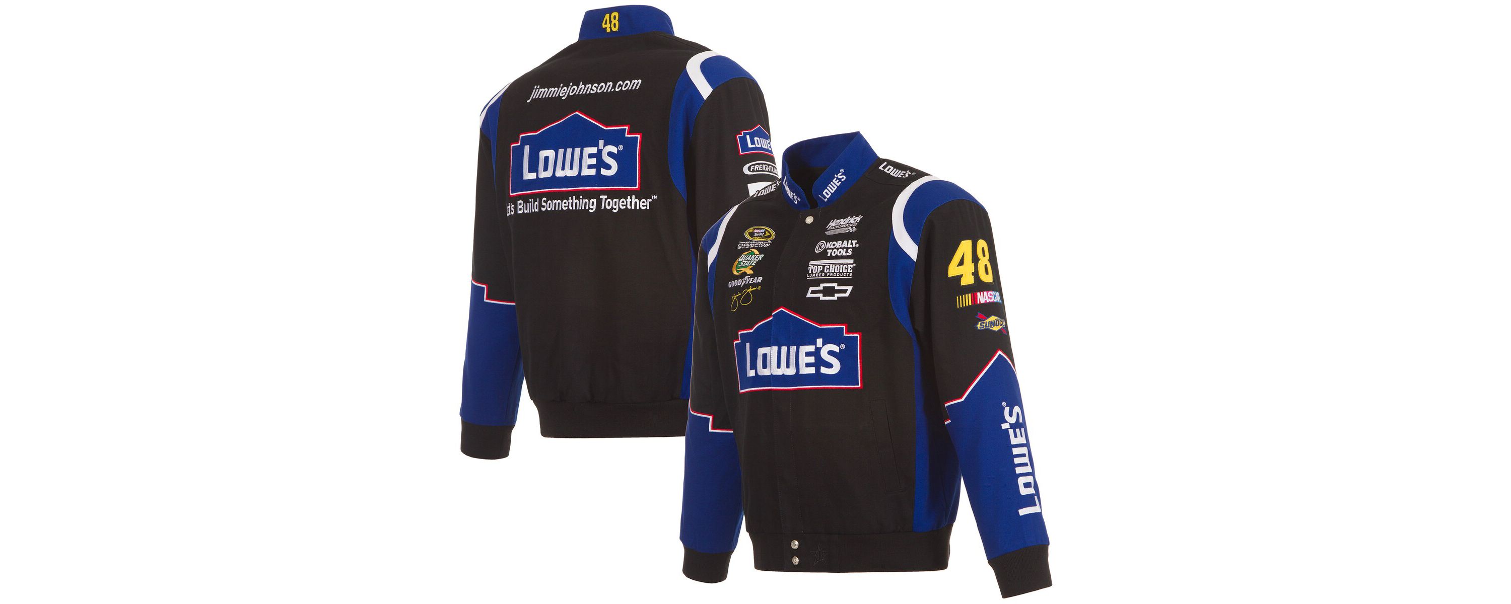 NASCAR Jimmie Johnson Lowes Twill Driver Uniform Full-Snap Jacket