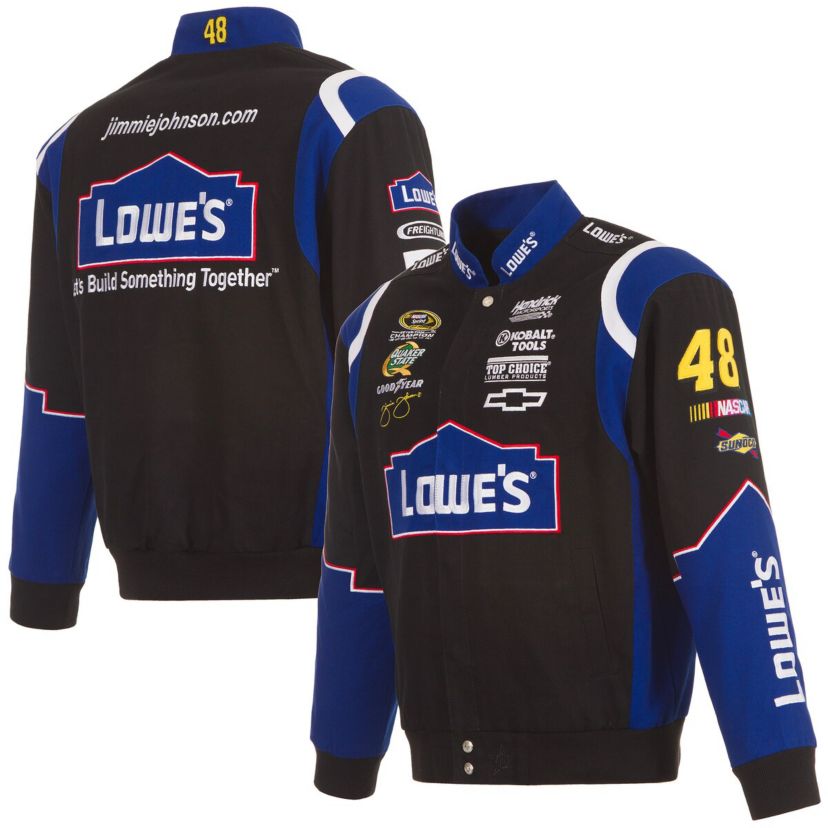 NASCAR Jimmie Johnson Lowes Twill Driver Uniform Full-Snap Jacket