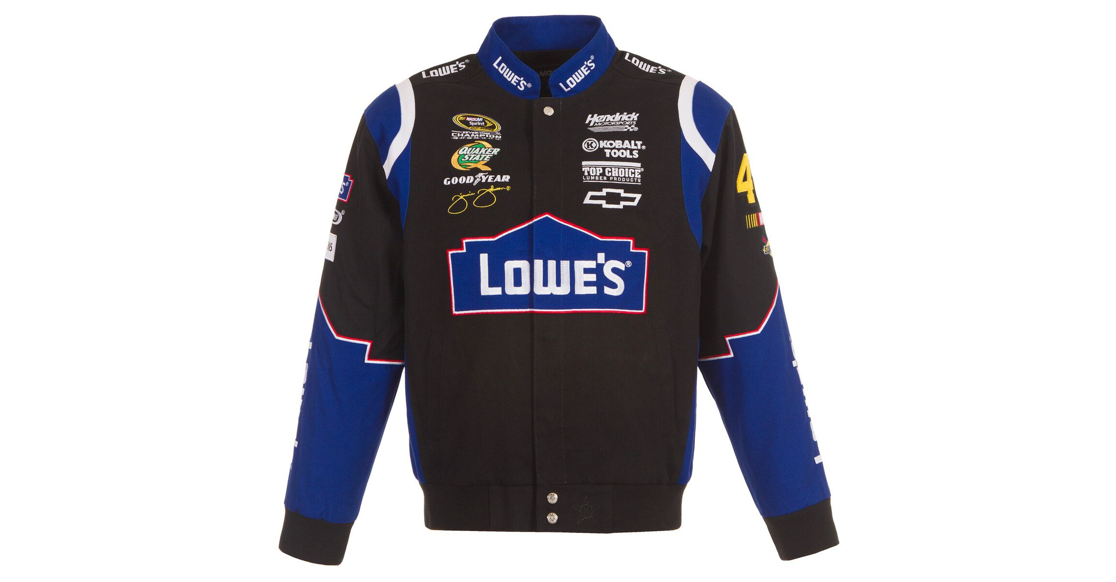 NASCAR Jimmie Johnson Lowes Twill Driver Uniform Full-Snap Jacket