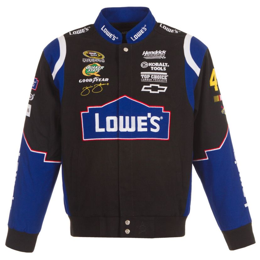 NASCAR Jimmie Johnson Lowes Twill Driver Uniform Full-Snap Jacket