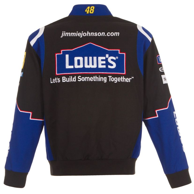 NASCAR Jimmie Johnson Lowes Twill Driver Uniform Full-Snap Jacket