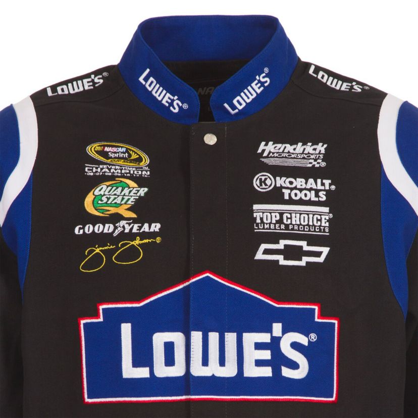 NASCAR Jimmie Johnson Lowes Twill Driver Uniform Full-Snap Jacket