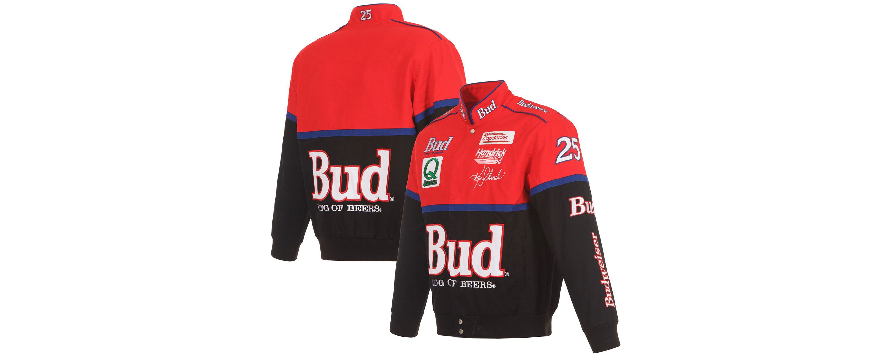NASCAR Black/Red Ken Schrader Bud King of Beers Twill Driver Uniform Full-Snap Jacket