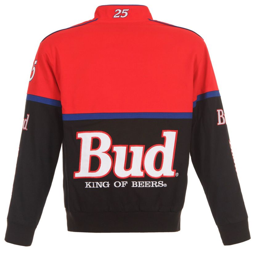NASCAR Black/Red Ken Schrader Bud King of Beers Twill Driver Uniform Full-Snap Jacket