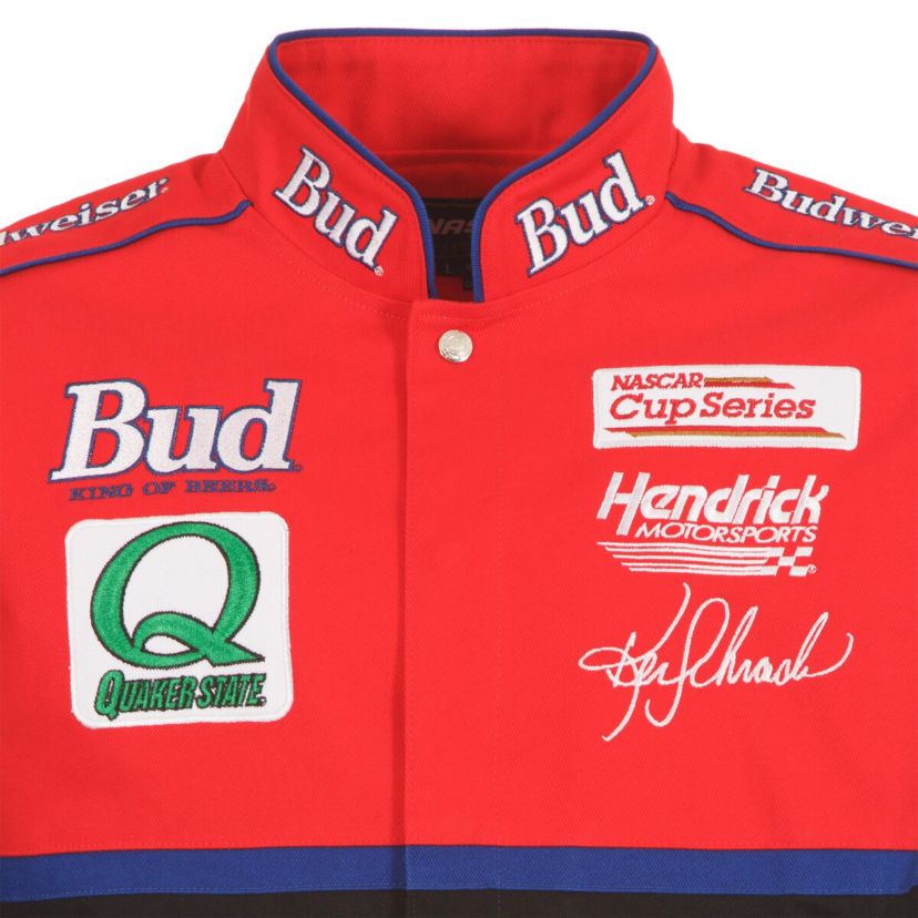 NASCAR Black/Red Ken Schrader Bud King of Beers Twill Driver Uniform Full-Snap Jacket
