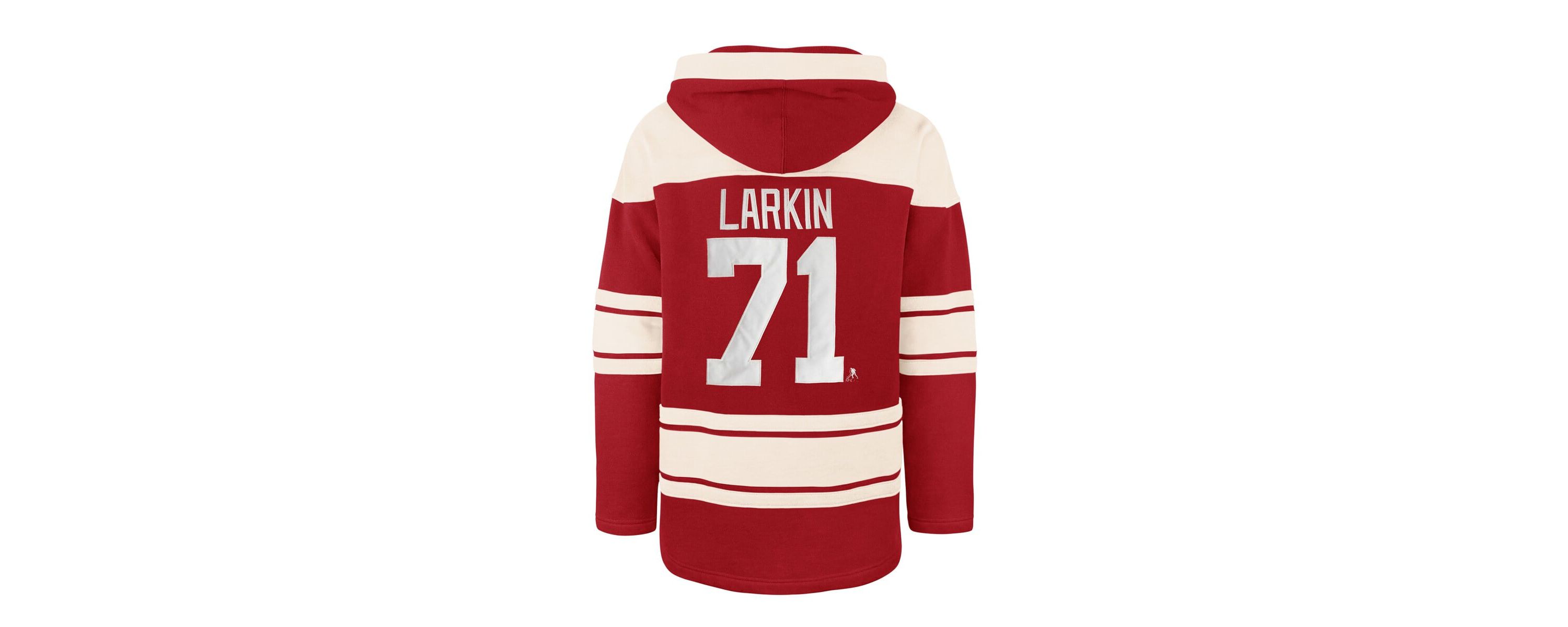 NHL Dylan Larkin Detroit Wings Captain Patch Player Name & Number Lacer Pullover Hoodie