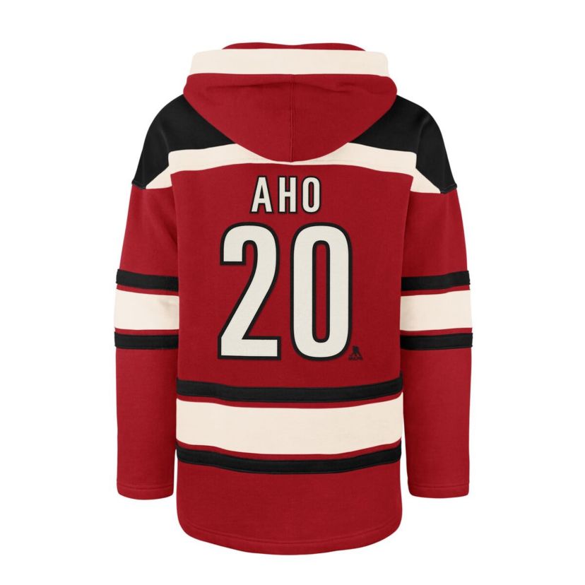 NHL Sebastian Aho Carolina Hurricanes Player Name & Number Lacer Pullover Hoodie