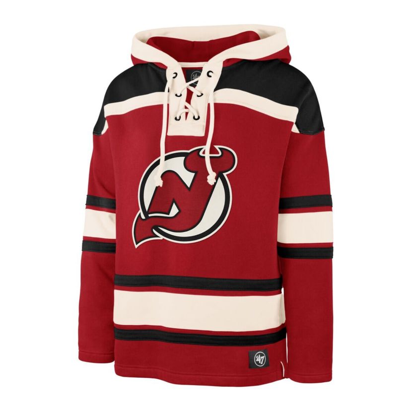 NHL Nico Hischier New Jersey Devils Player Name & Number Lacer Pullover Hoodie