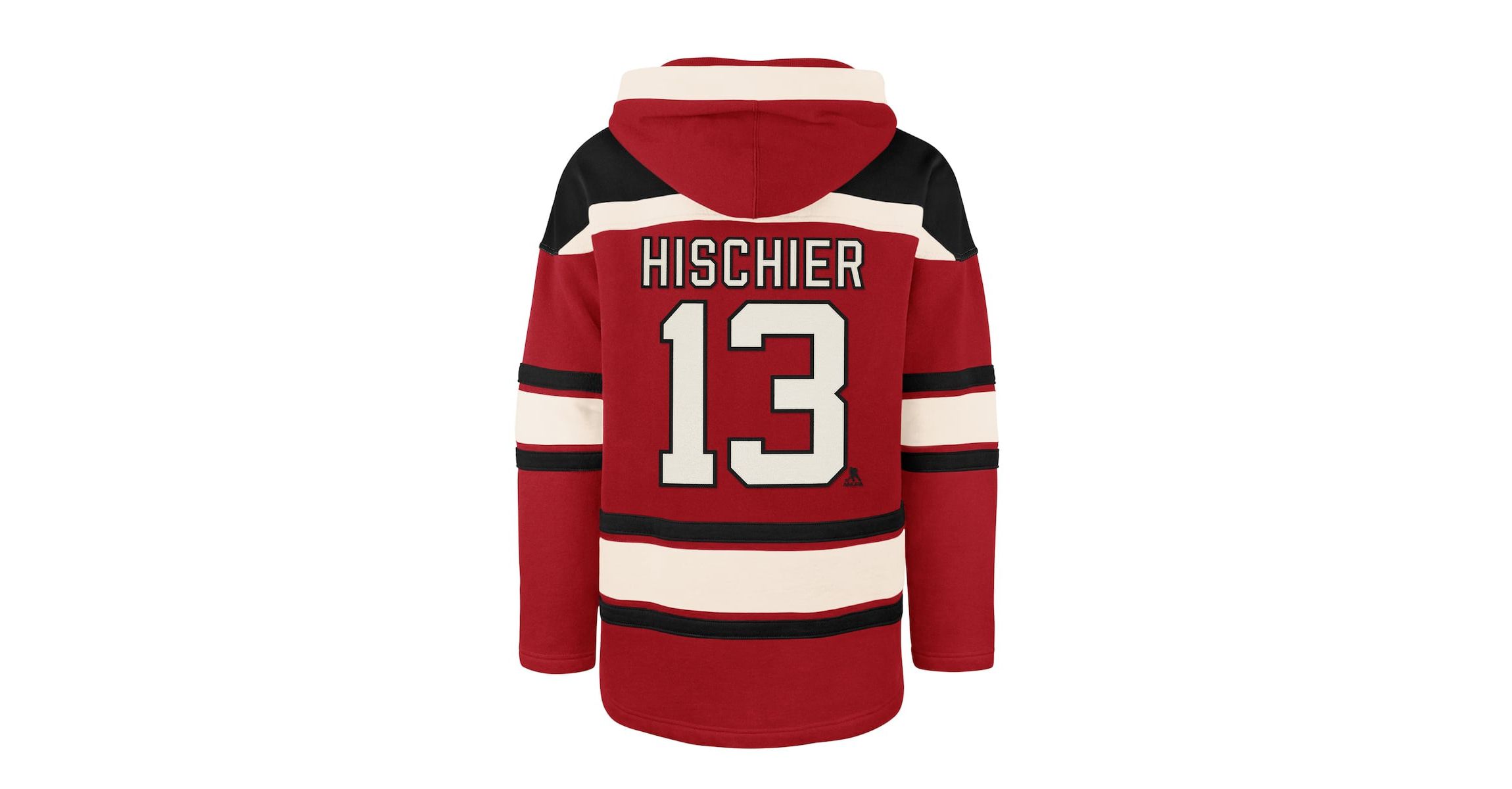 NHL Nico Hischier New Jersey Devils Player Name & Number Lacer Pullover Hoodie