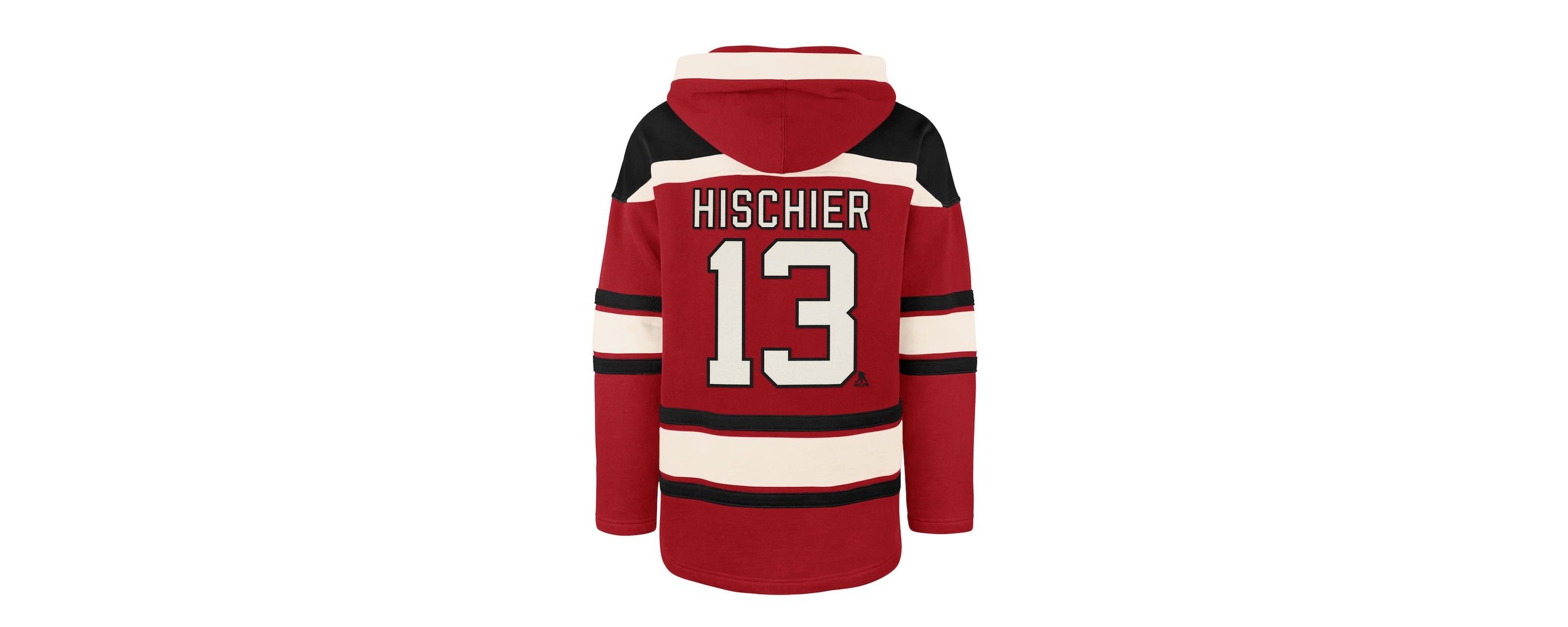 NHL Nico Hischier New Jersey Devils Player Name & Number Lacer Pullover Hoodie