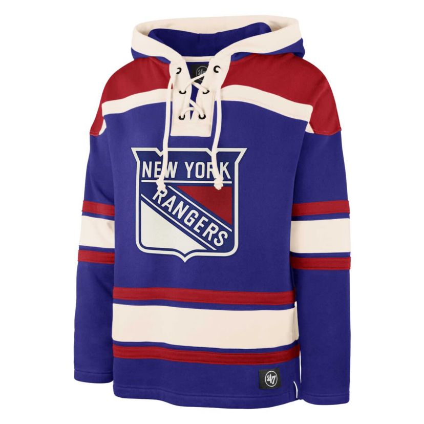 NHL Igor Shesterkin New York Rangers Player Name & Number Lacer Pullover Hoodie