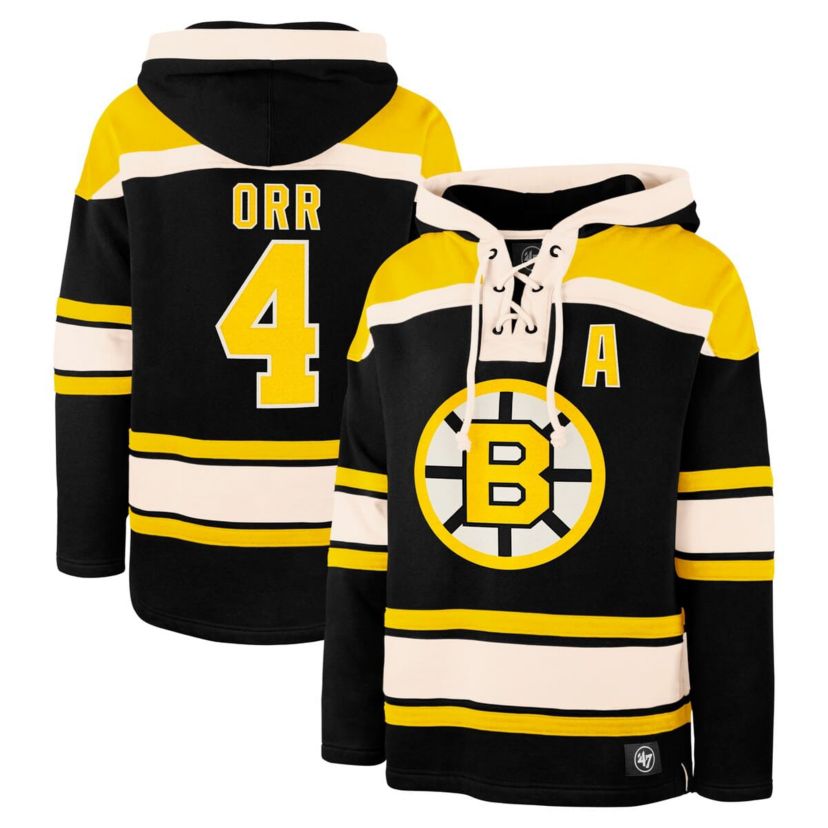 NHL Bobby Orr Retired Player Name & Number Lacer Pullover Hoodie