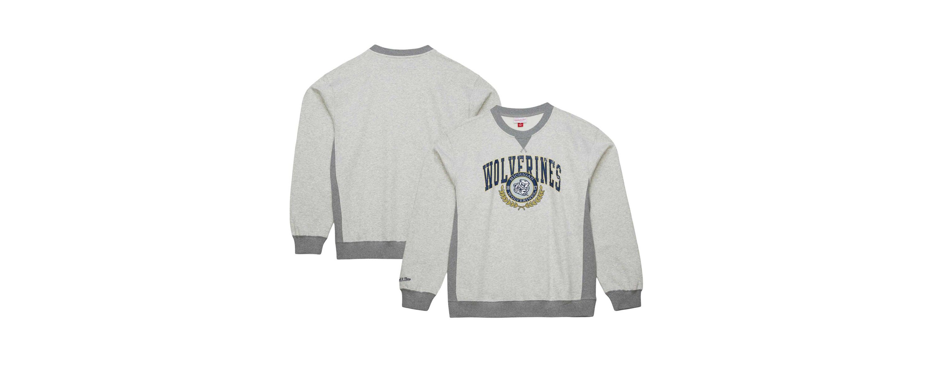 NCAA Michigan Wolverines Arched Fleece Crewneck Pullover Sweatshirt