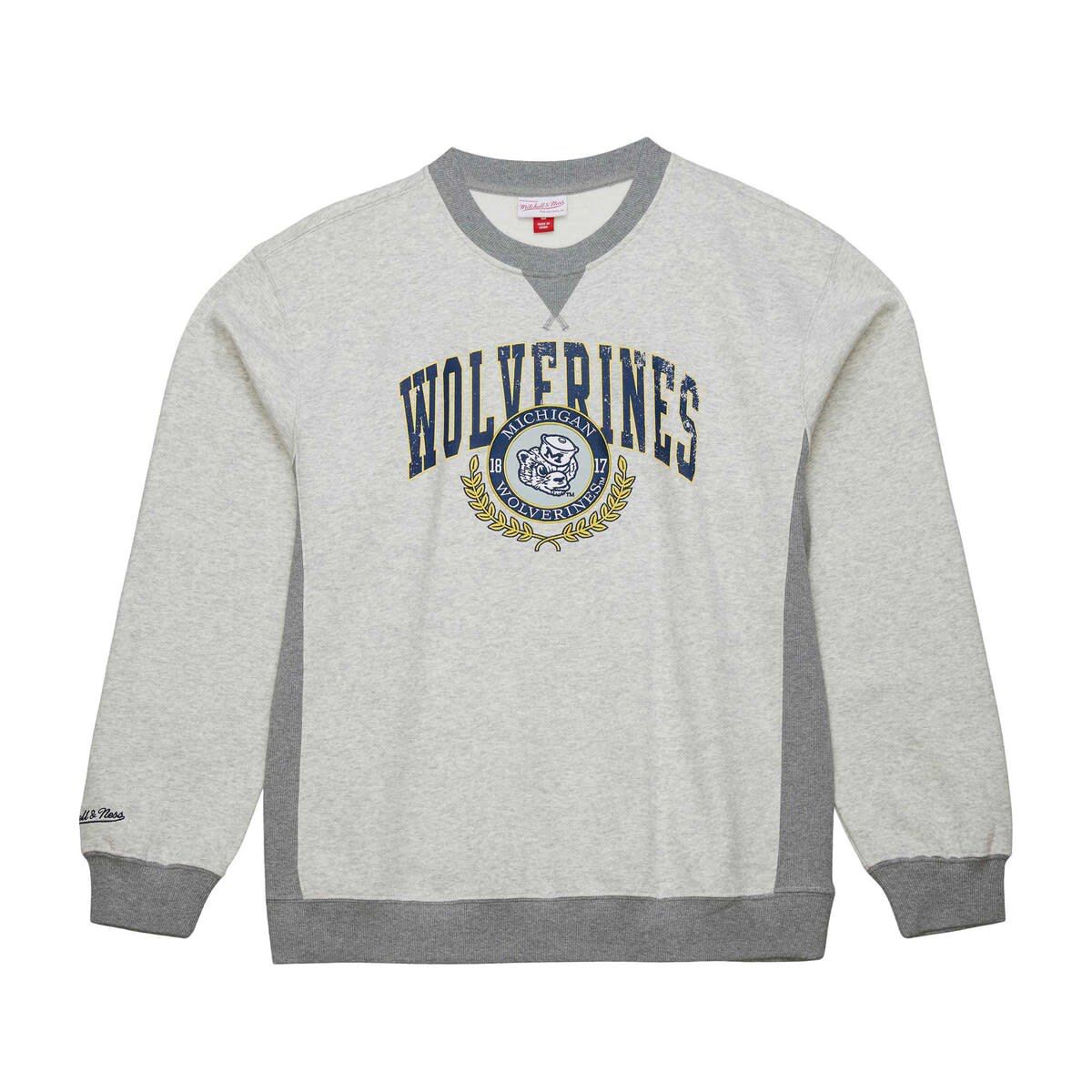 NCAA Michigan Wolverines Arched Fleece Crewneck Pullover Sweatshirt