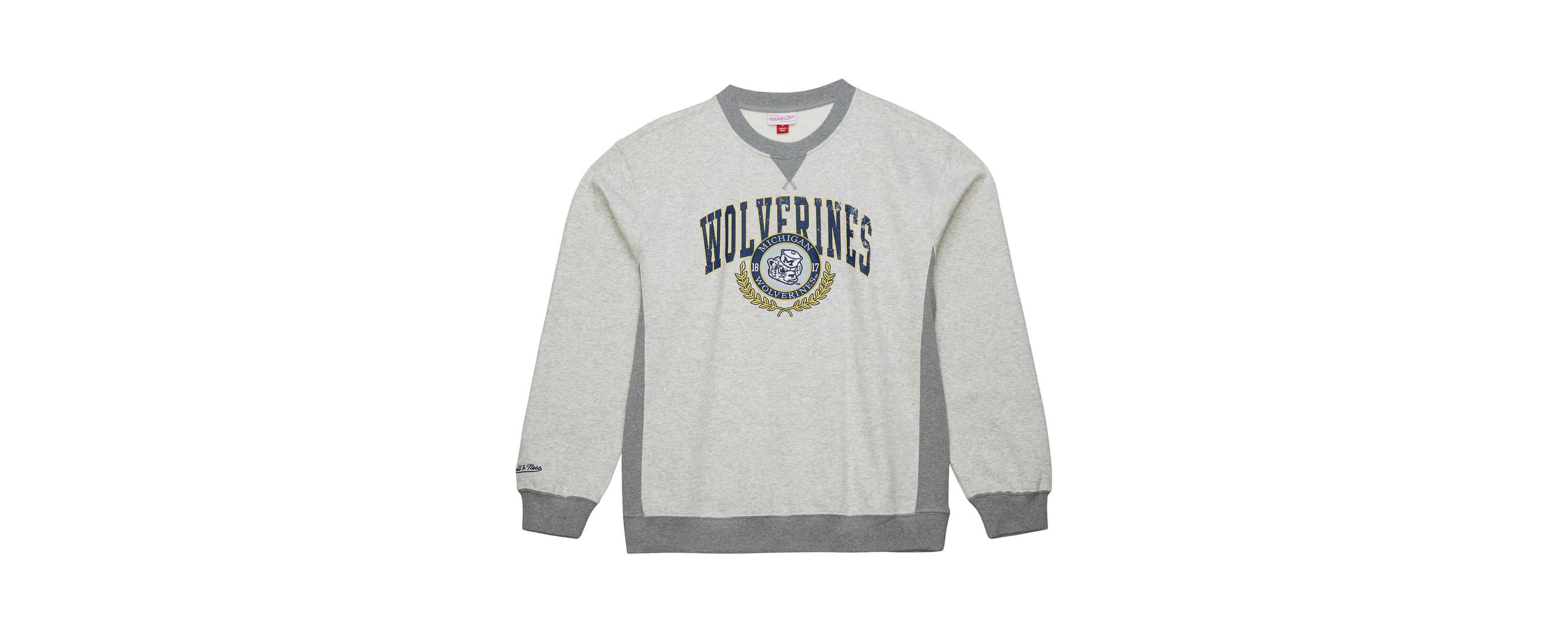 NCAA Michigan Wolverines Arched Fleece Crewneck Pullover Sweatshirt