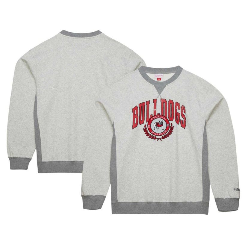 NCAA Georgia Bulldogs Arched Fleece Crewneck Pullover Sweatshirt