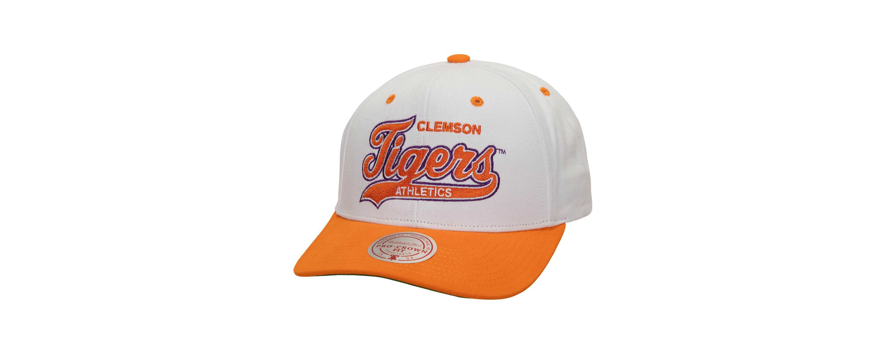 NCAA White/Orange Clemson Tigers Tail Sweep Pro Snapback Hat