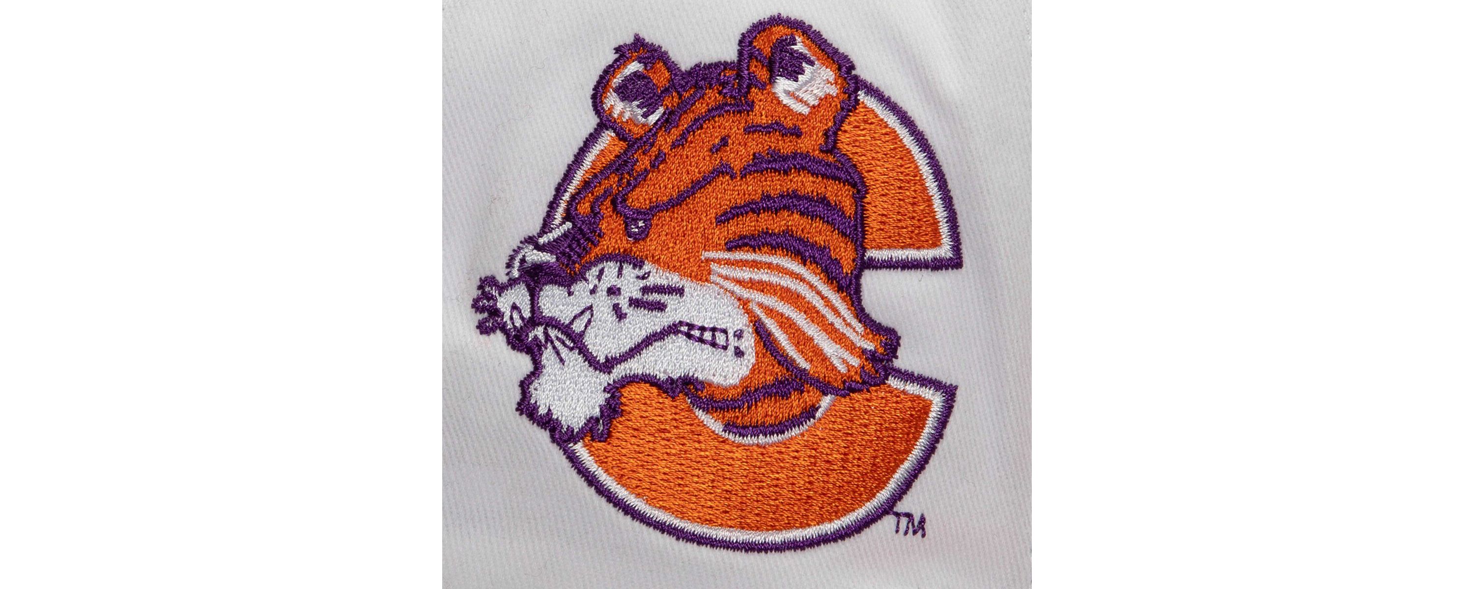 NCAA White/Orange Clemson Tigers Tail Sweep Pro Snapback Hat